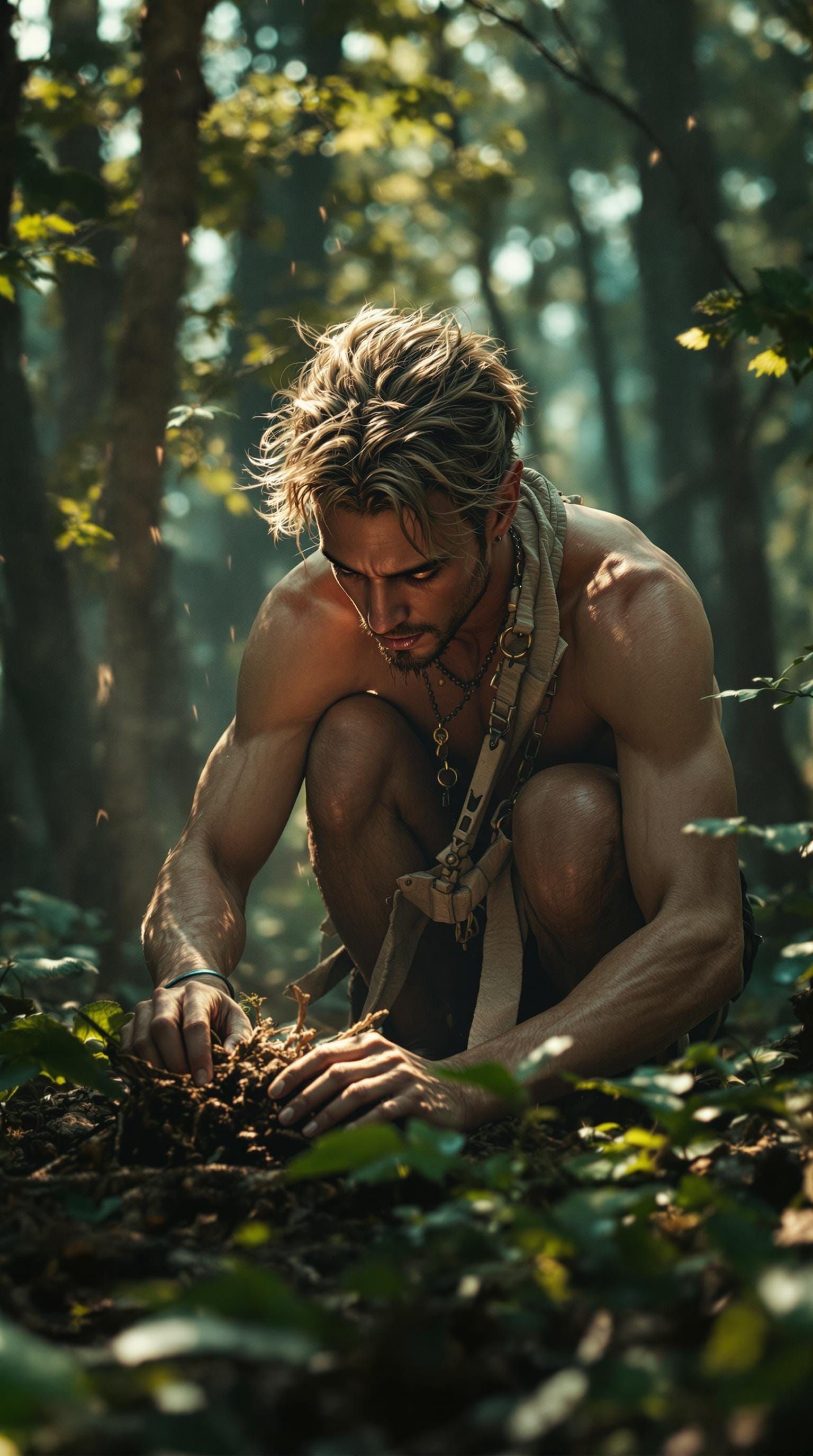 Cinematic Forest Enchantress Captured in Vintage Film Still