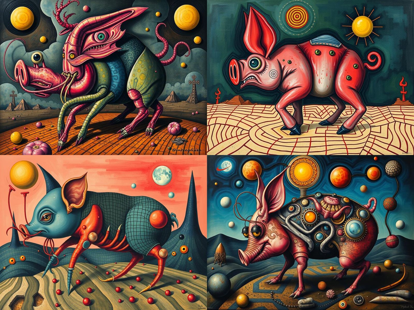 Horrific Hybrid in Style of Biomorphic Abstraction