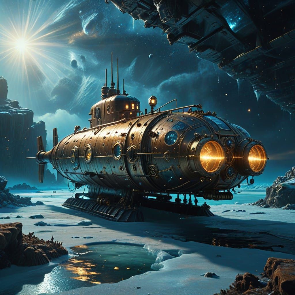 Steampunk Odyssey on Europa's Frozen Frontier