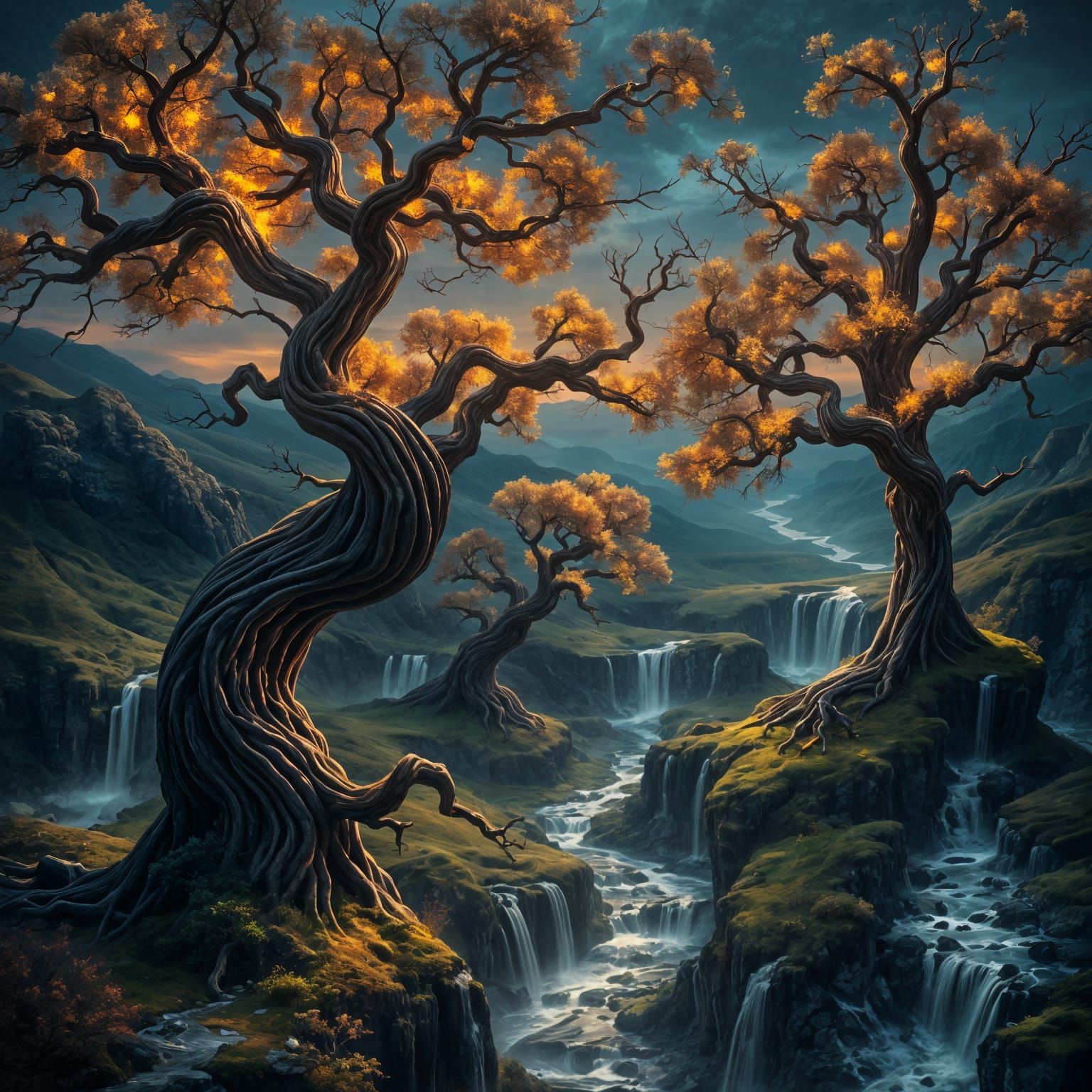 Serenely Beautiful Landscape with Majestic Trees