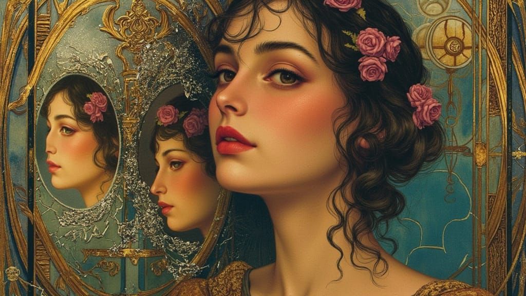 Dreamlike Reflections of a Confined Soul in Art Deco Citysca...