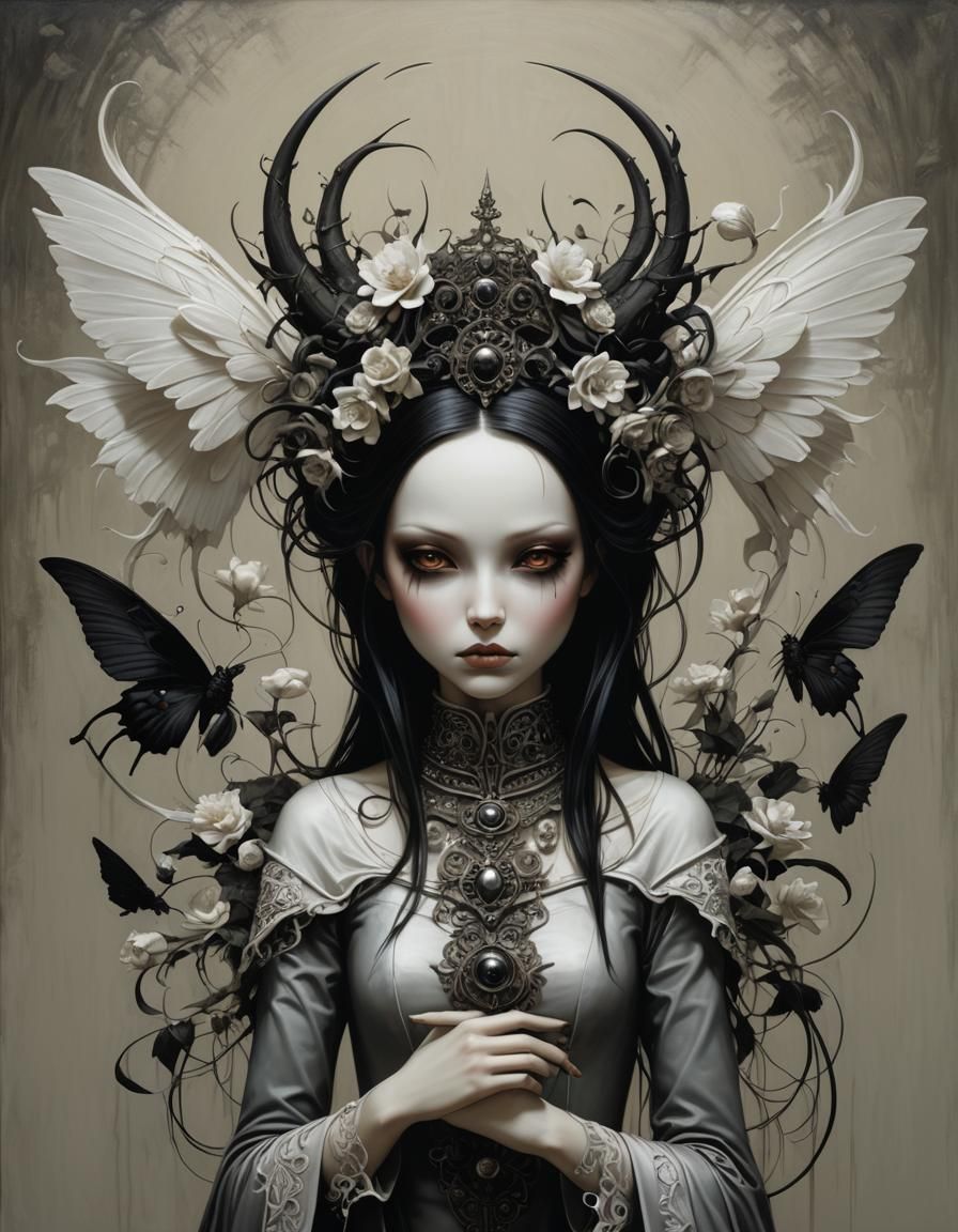 Monochrome Portrait Inspired by Figurative Surrealism