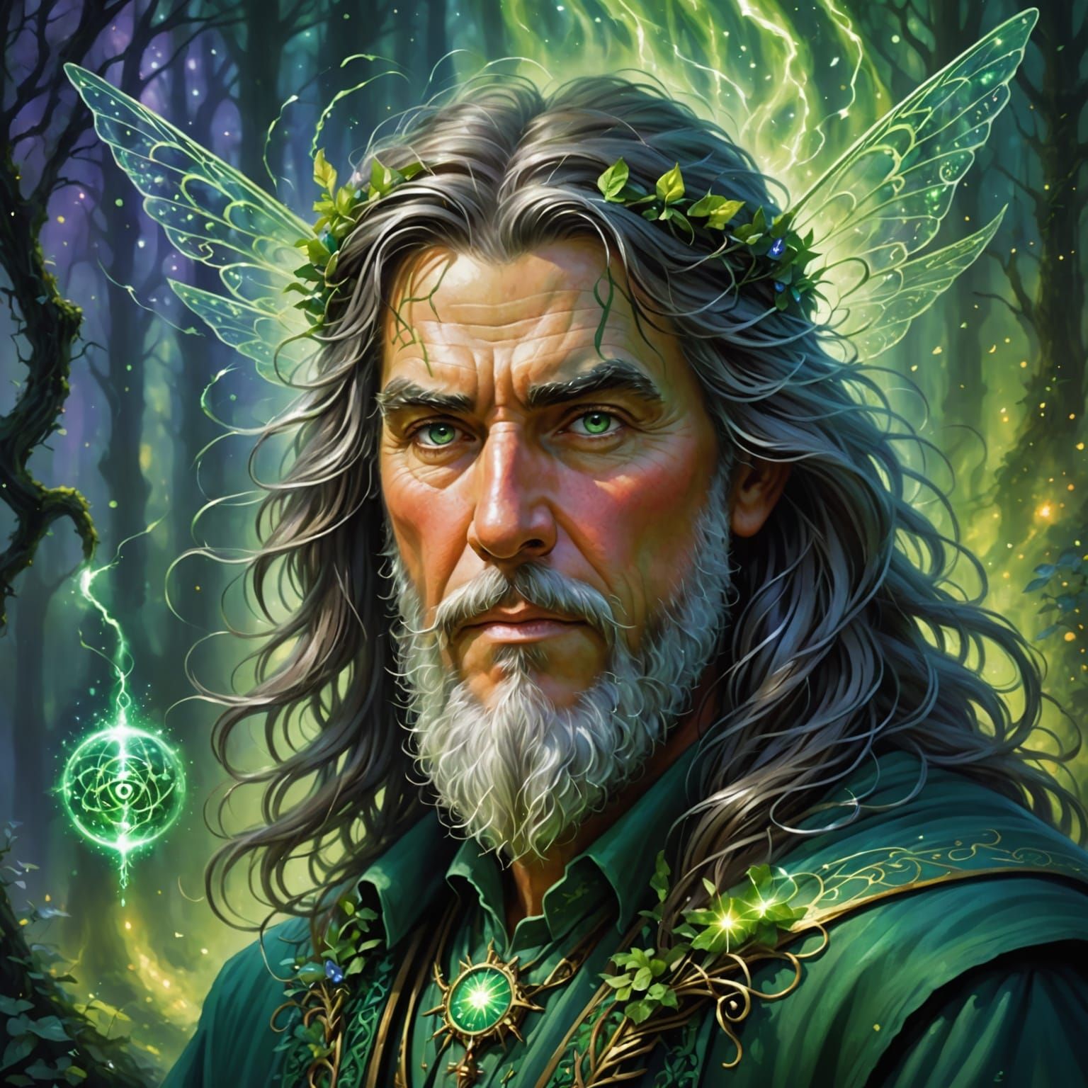 Mystic Wizard Portrait in Ethereal Fantasy Style