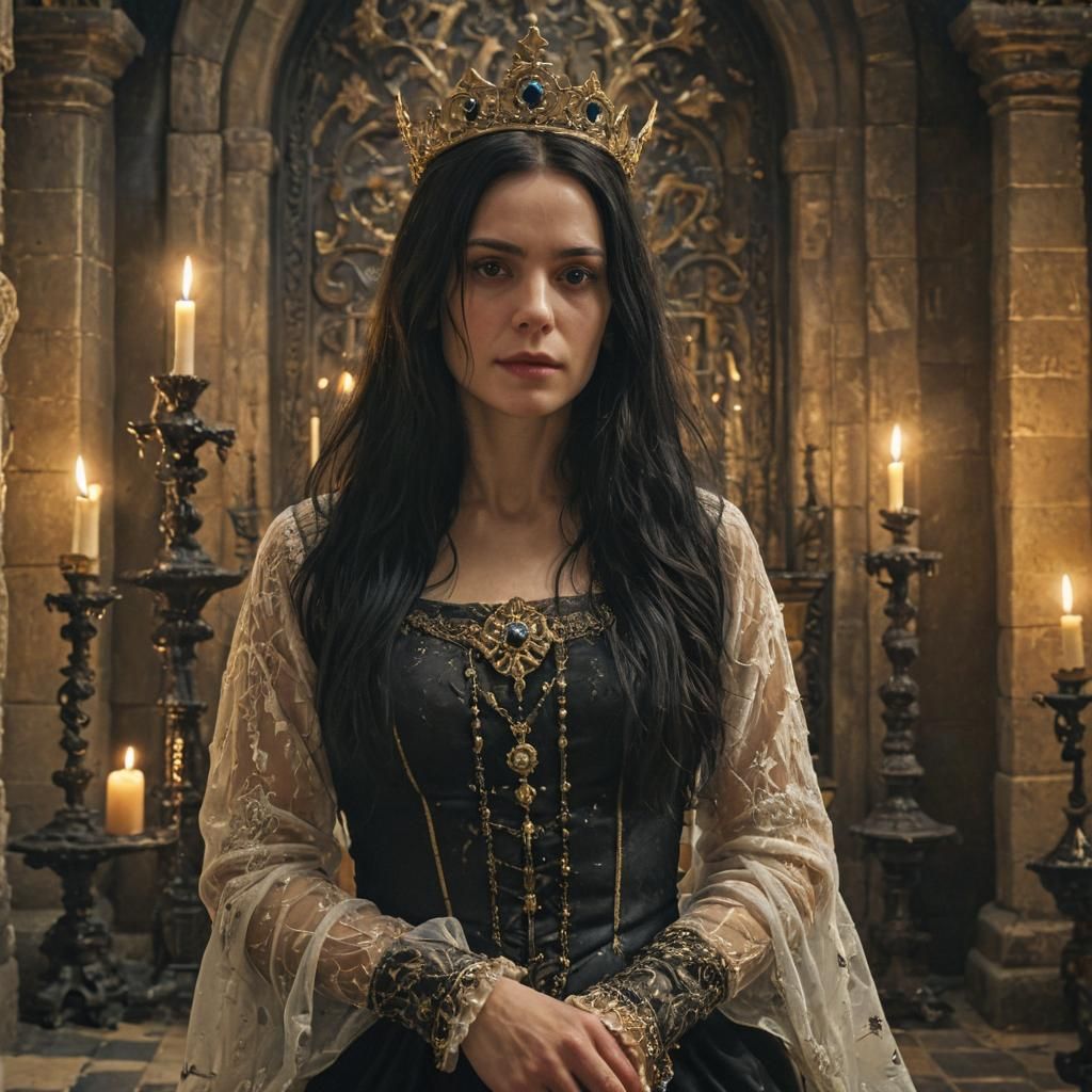 Norwegian Woman in Castle Throne Room: Fantasy Art