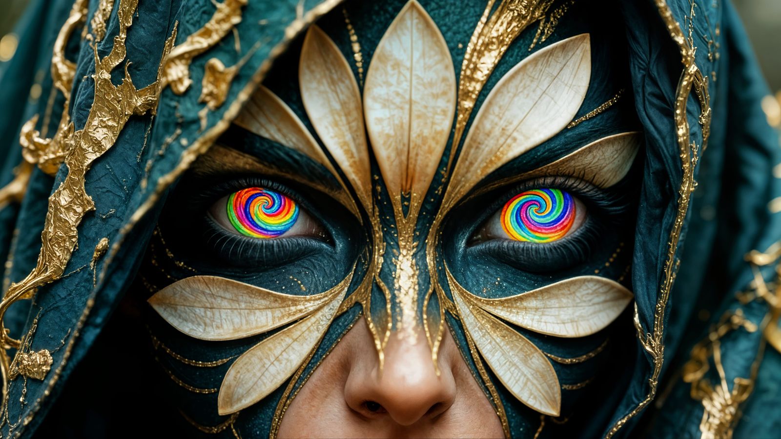 Woman With Petal Eyes and Swirling Sclera