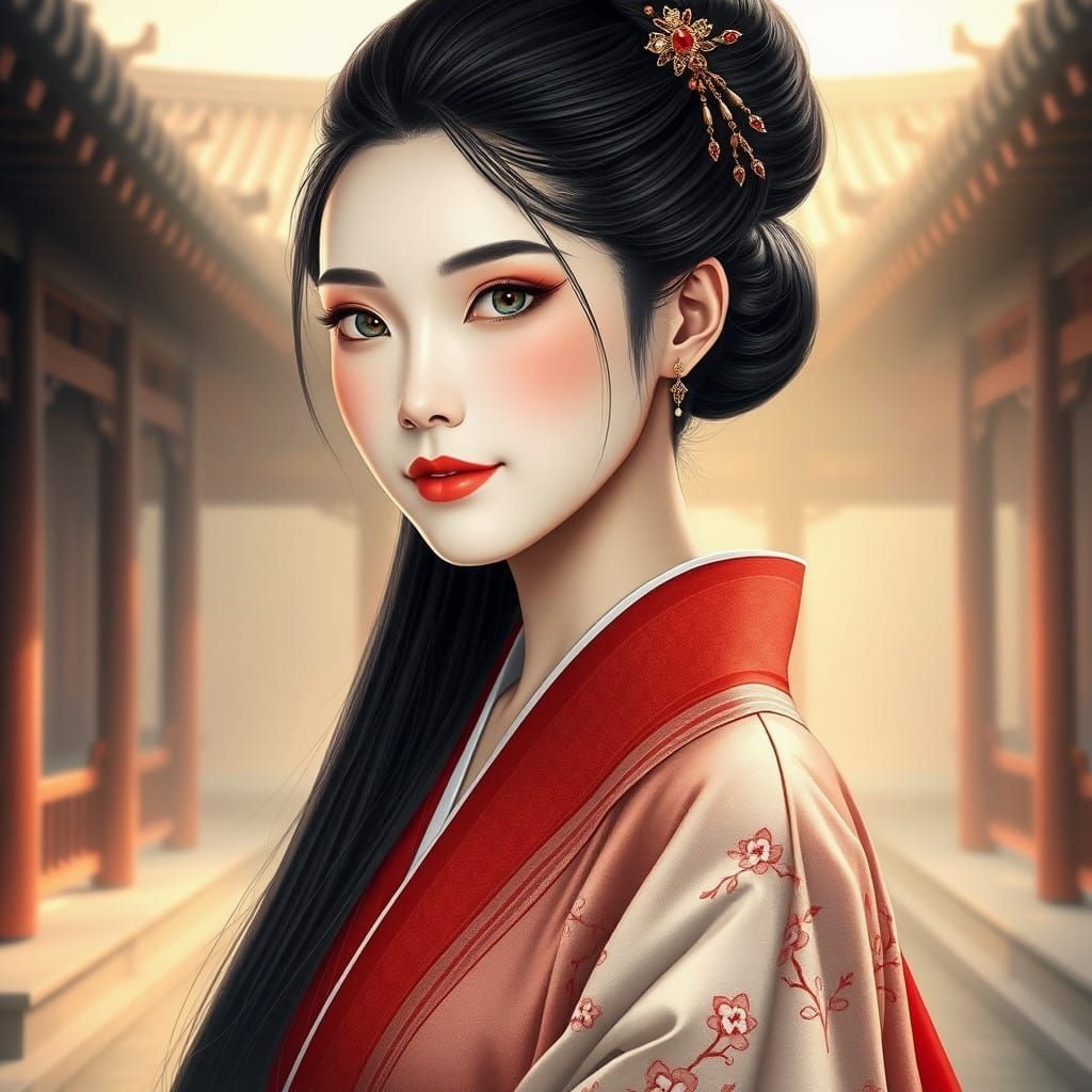 Tang Dynasty Noblewoman in Traditional Regalia