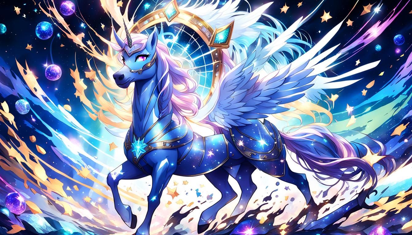 Ethereal Goddess with Cosmic Features in Anime Style