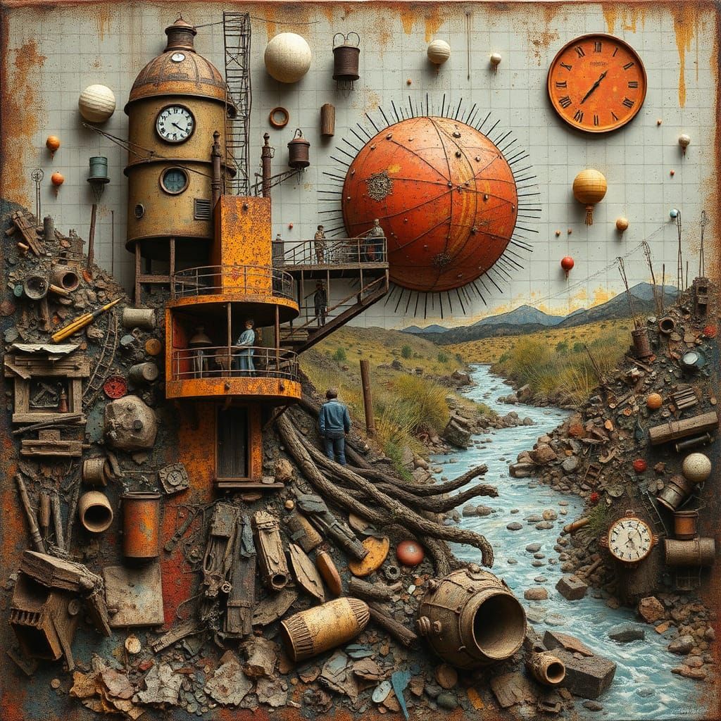 Surreal Assemblage Inspired by Rauschenberg