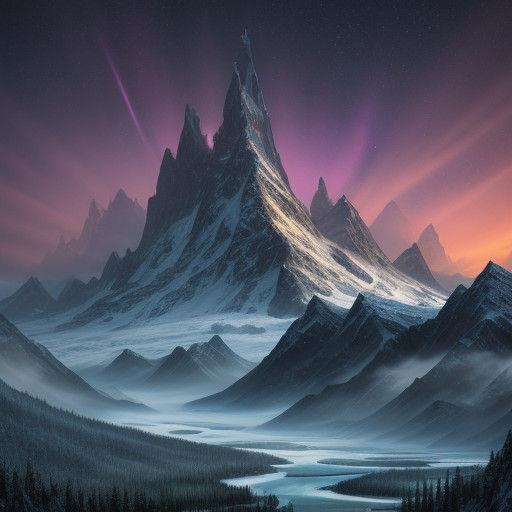 Surreal Alaskan Wilderness Under Aurora Skies