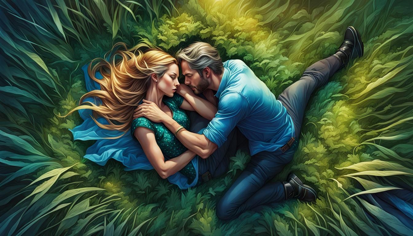 Fantasy Couple Portrait in Dark Romance Comic Style