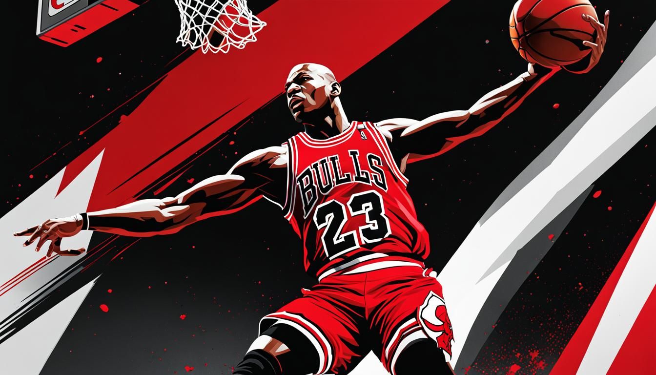 Michael Jordan Slam Dunk: Hyperrealistic Splash Art