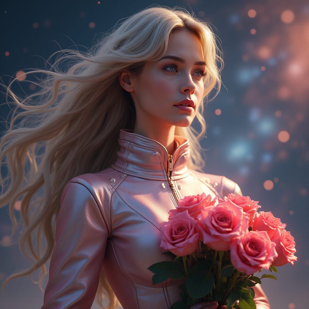 Space Goddess Honors Mothers Day with Cosmic Roses