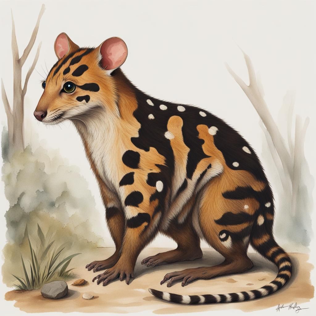 Striking Portrait of a Tiger Quoll