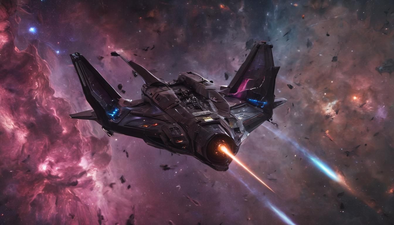Surreal Space Battle in a Dazzling Nebula