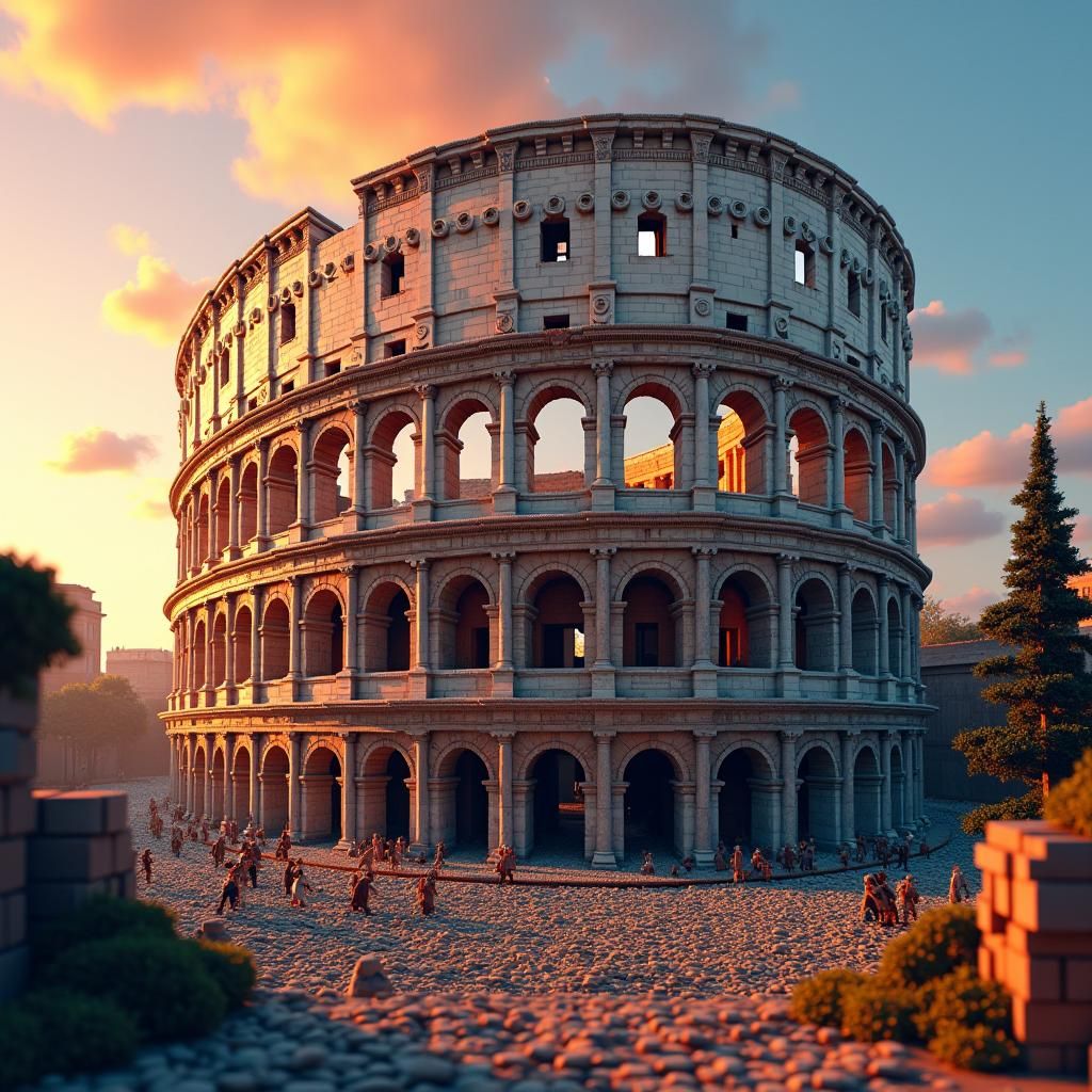 Lego Colosseum Matte Painting in 8K