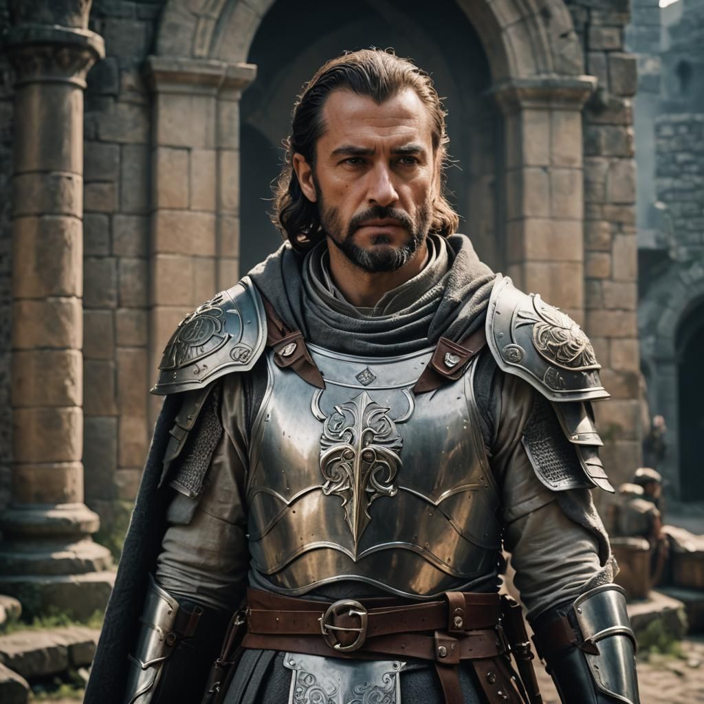 Armored Human Cleric with Ilmater Symbol