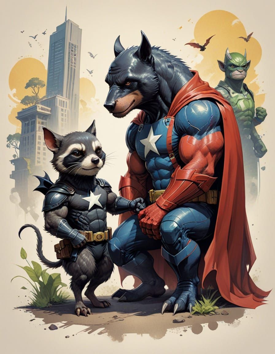 Superhero and Supervillain Animals Forge Unlikely Friendship