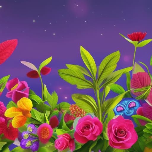 Anthropomorphic Flower People in Digital Animation