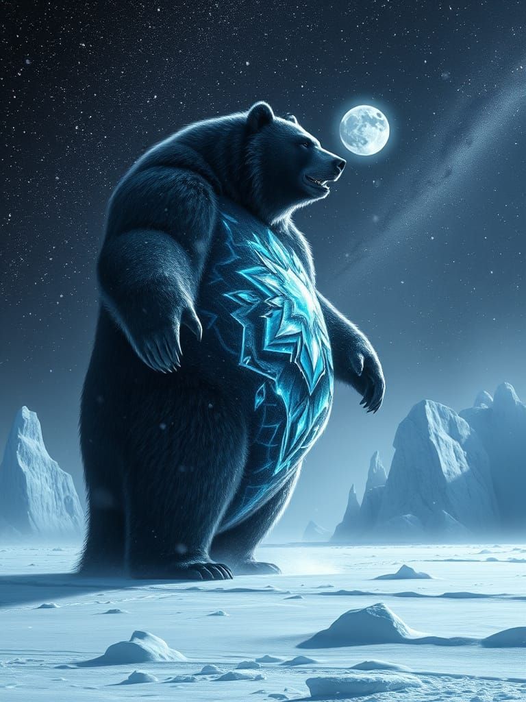 Colossal Arctic Bear in Hyper-Realistic Fantasy Art