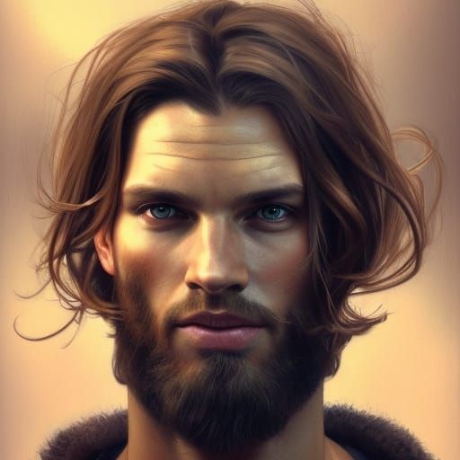 Intense Viking Portrait in Hyperdetailed Digital Art Style