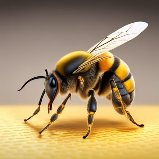 Detailed Honey Bee in Splash Art Style