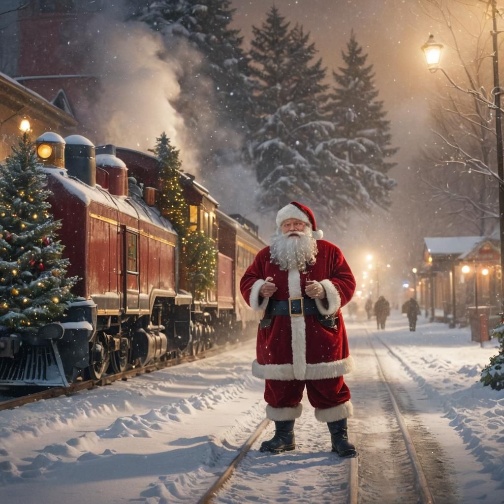 Santa Claus in Winter Wonderland, Kinkade Style