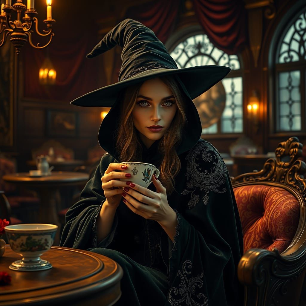 Luxurious Coffee Club Witch