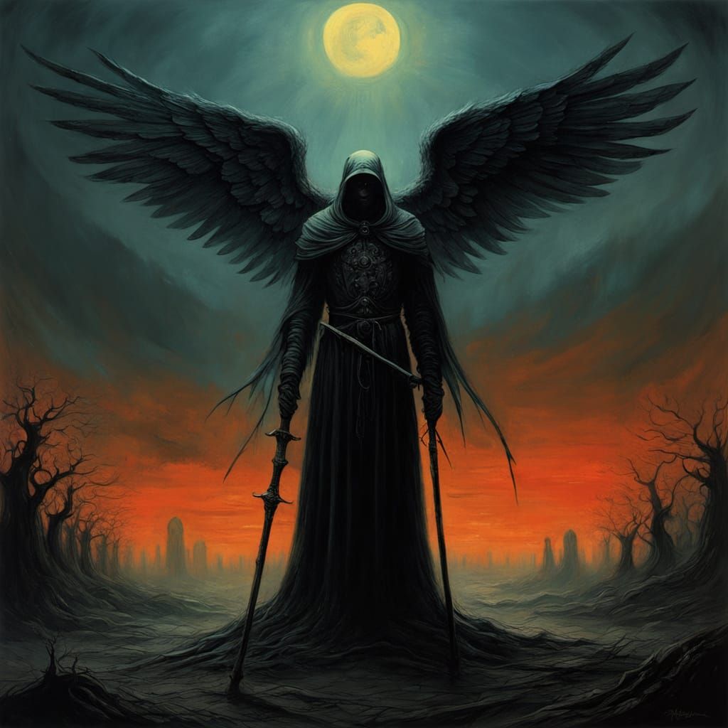 Angel of Death in Dark Surrealism
