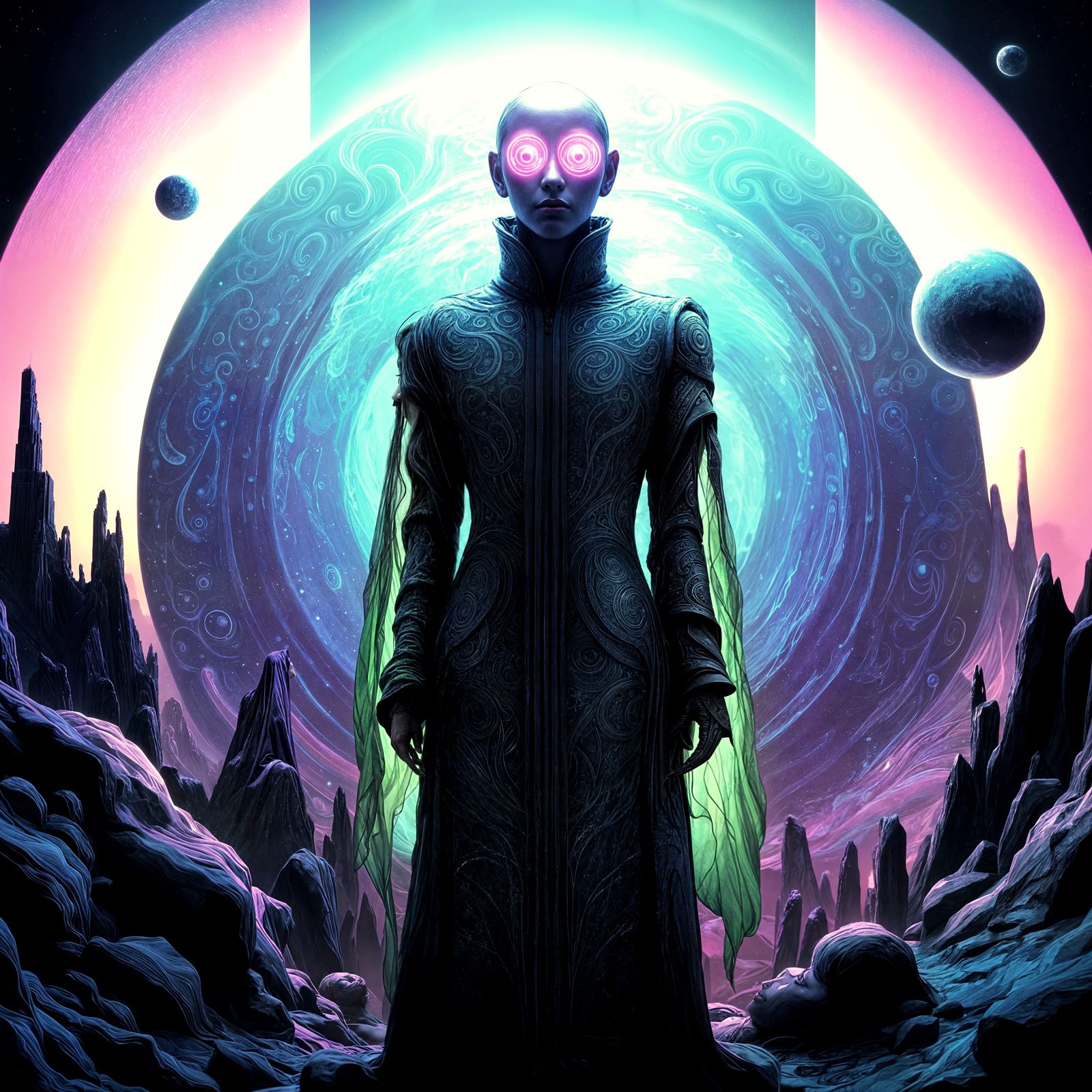 Vibrant Dark Eidolon in Hyperrealistic 3D