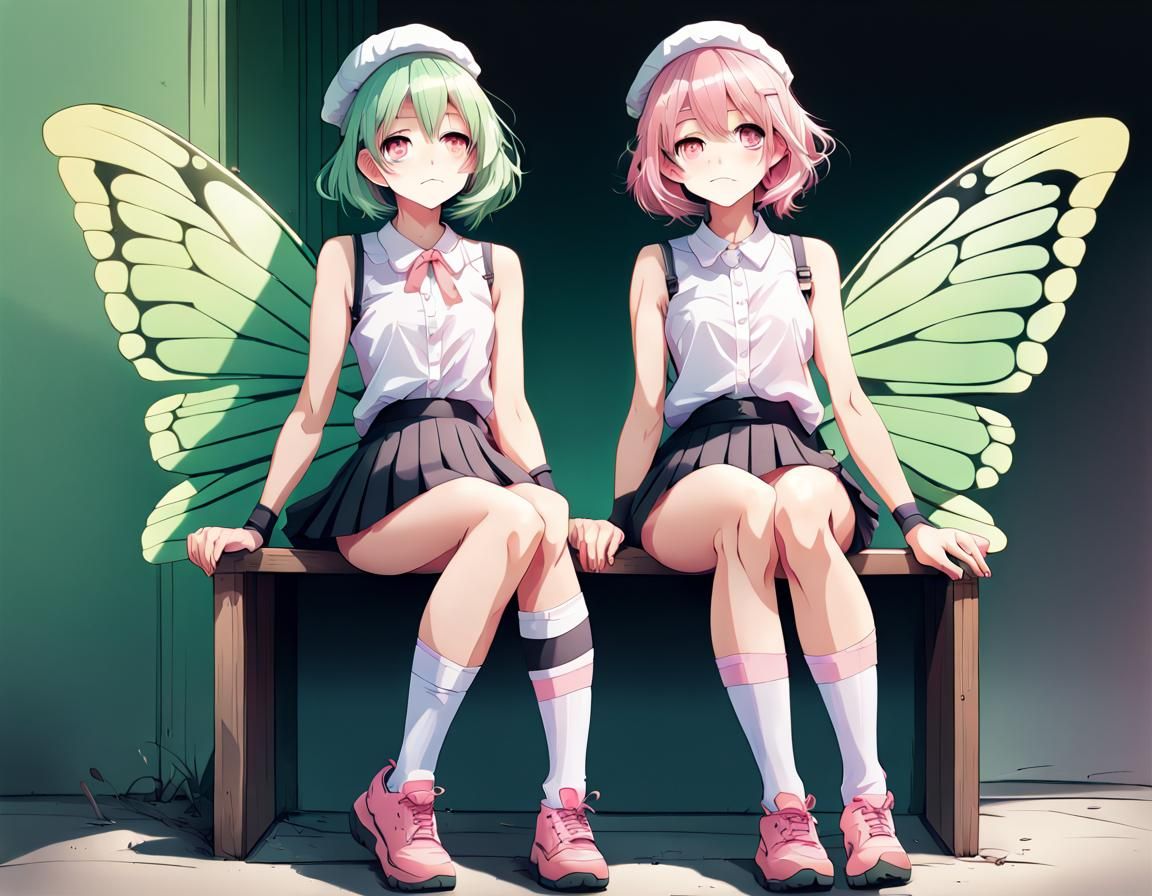 Anime Art: Butterfly Hybrid in Detailed Color