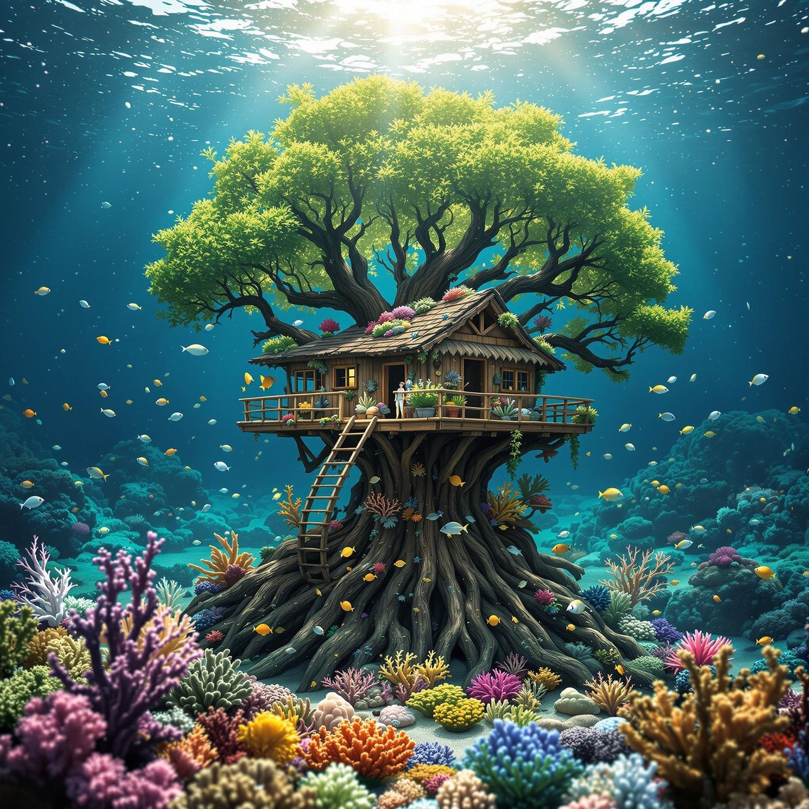 Underwater Treehouse in Tropical Paradise