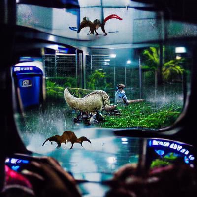 Jurassic World Landscape with Dinosaurs