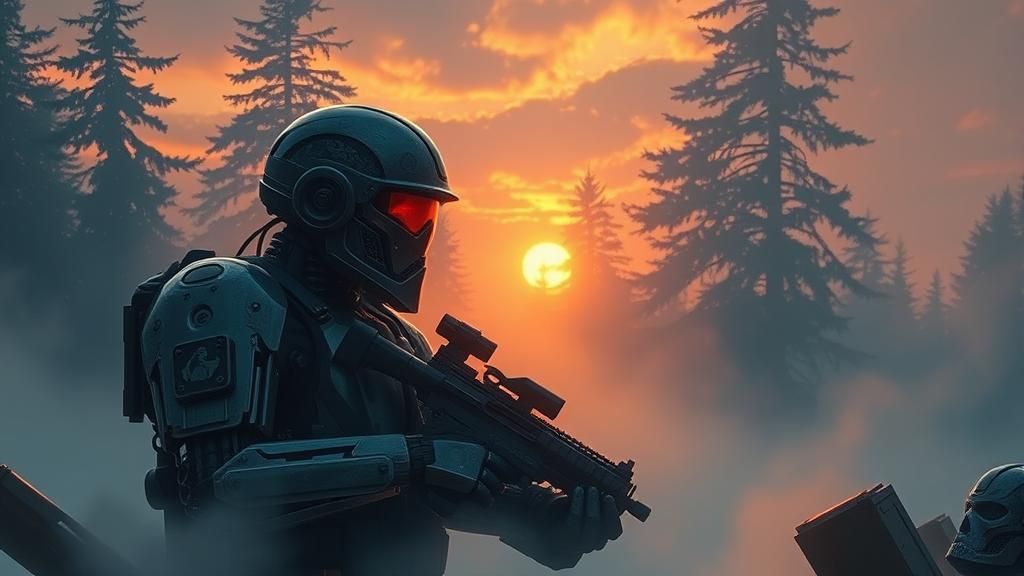 Terminator Marine Portrait in Ethereal Fantasy Style