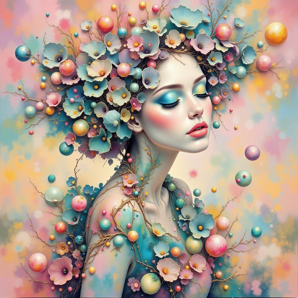 Pastel Dreamscape with Fragile Creatures