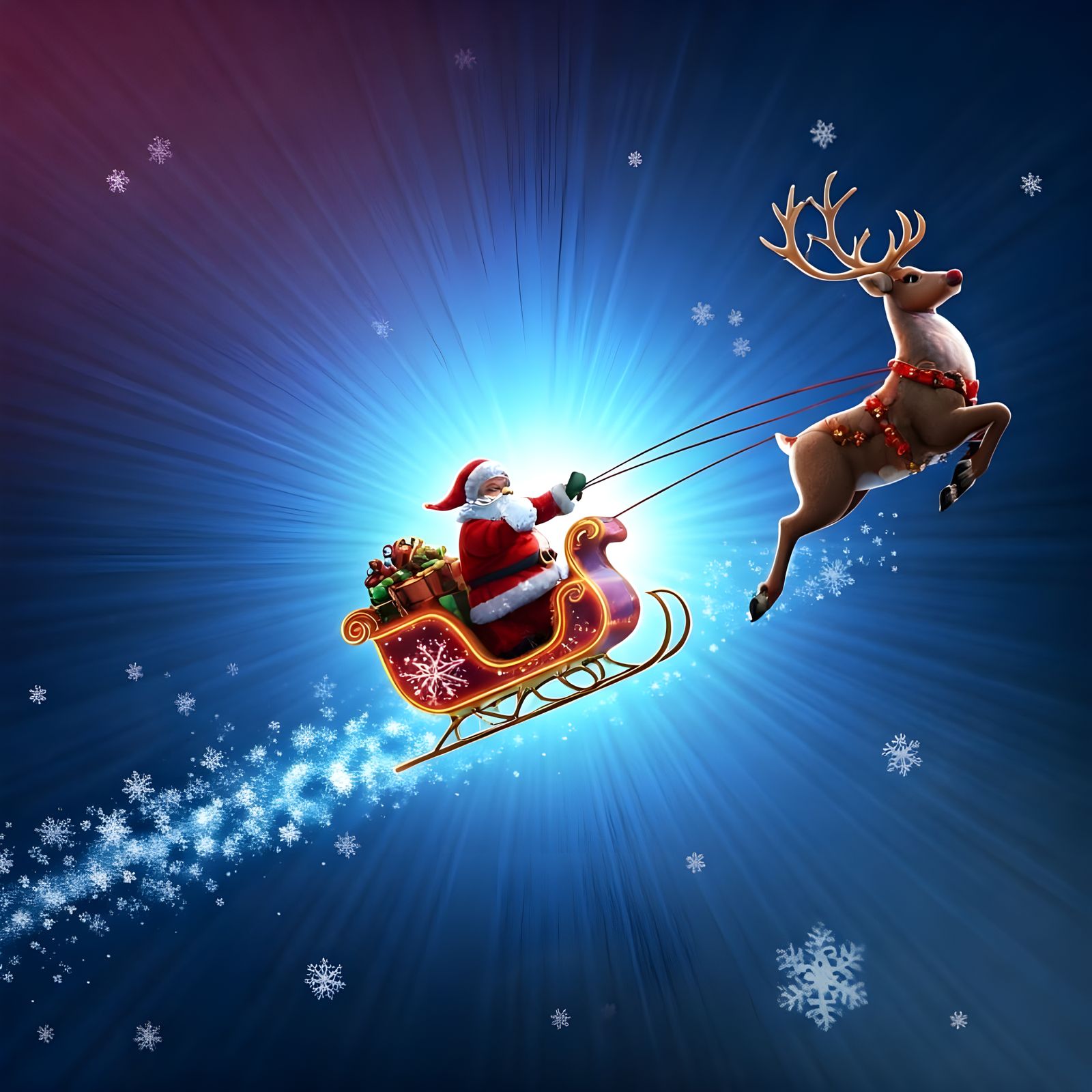 Vibrant Christmas Scene in 3D Digital Art
