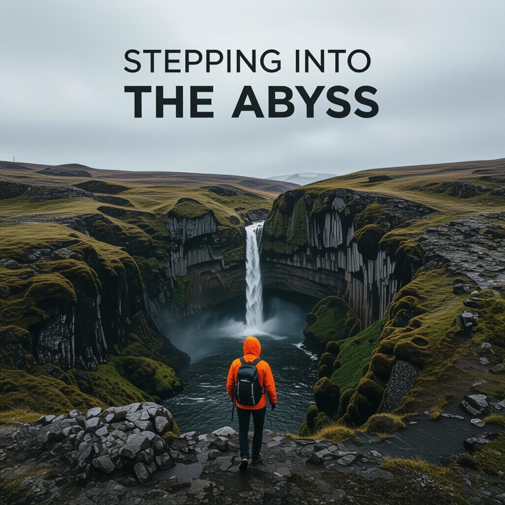 Abstract Figure Steps into the Unknown Abyss