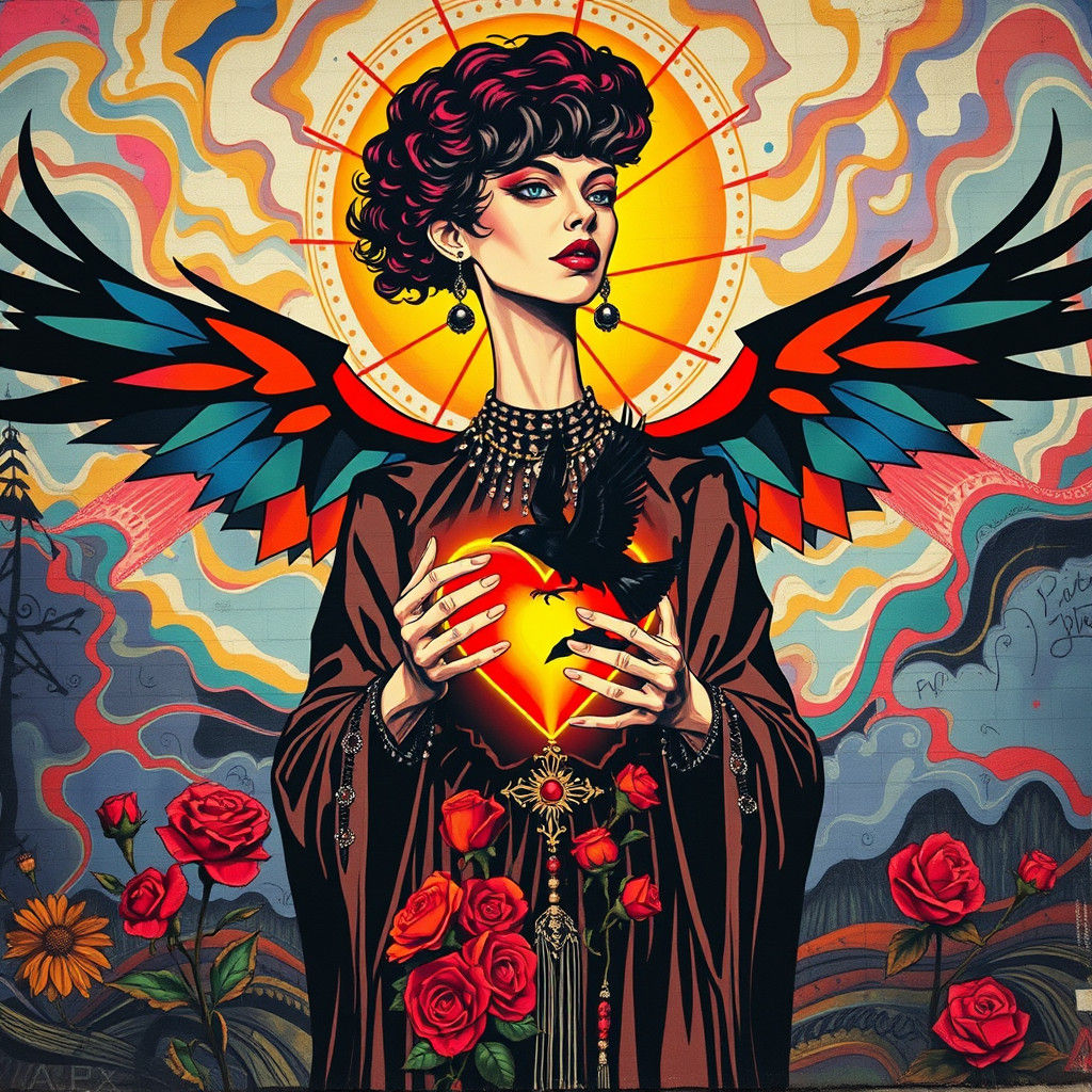 Punk Faith Street Art Mural in Surrealist Style