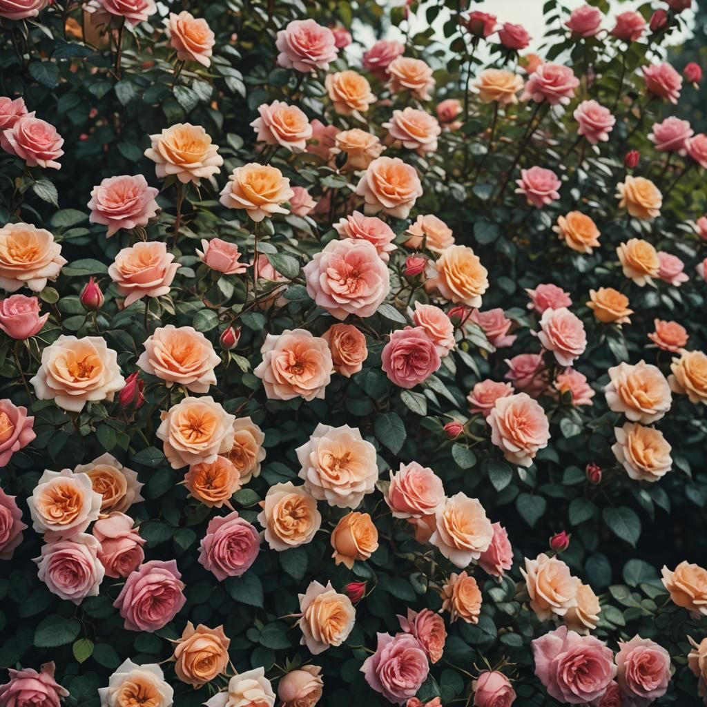 Cinematic Rose Garden in Full Bloom