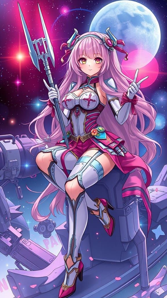 Vibrant Futuristic Pin Up Art