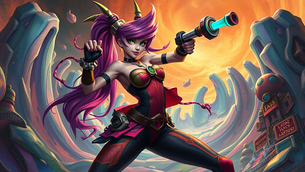 Jinx in Dreamlike League of Legends Art