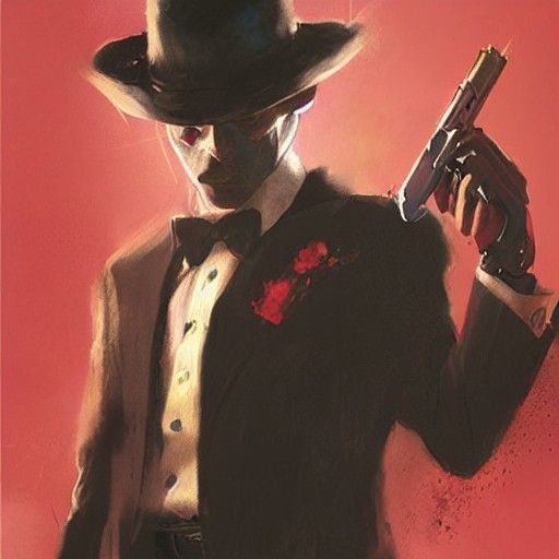 Sinister Criminal Figure in Digital Painting Style