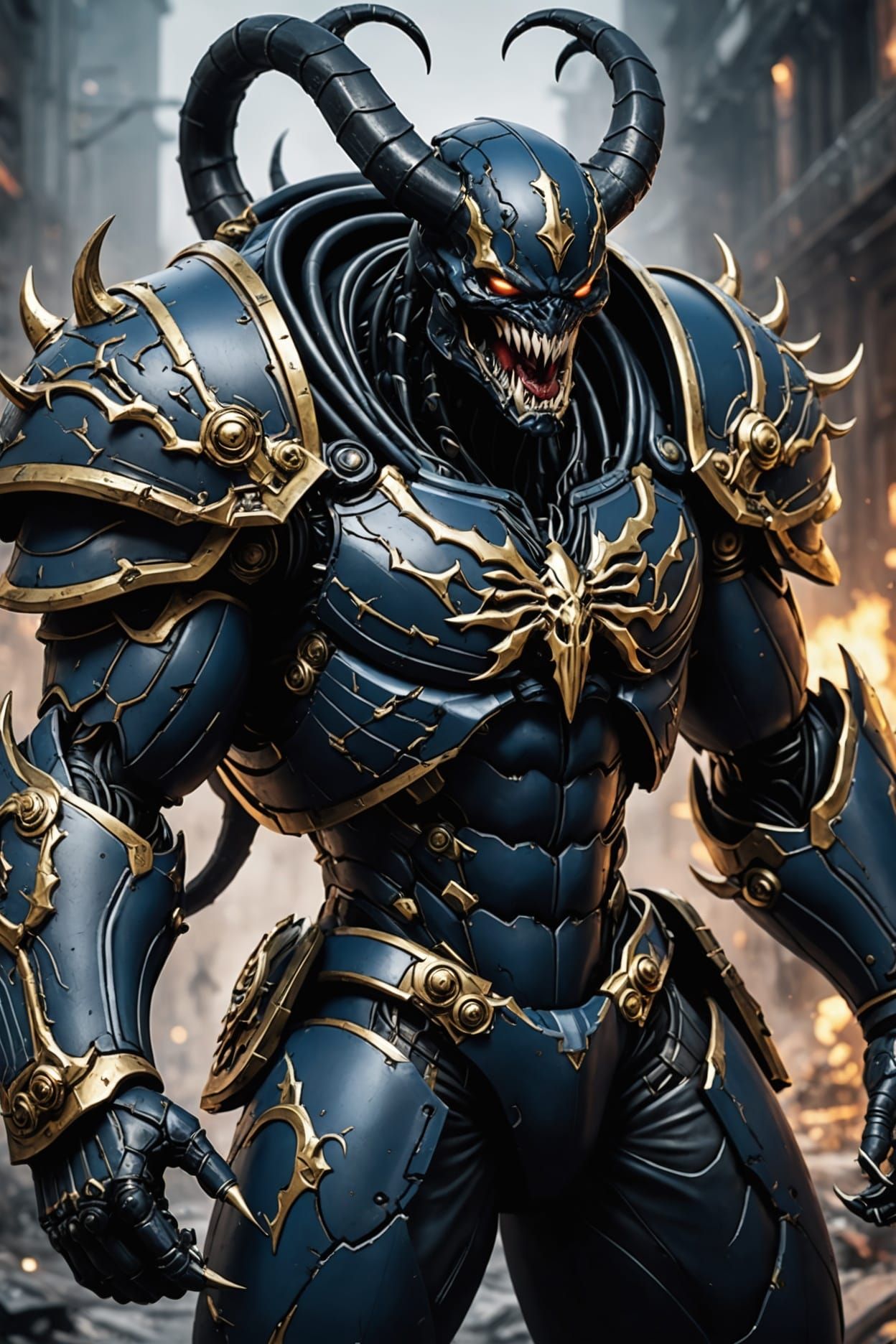 Venom Symbiote as Warhammer 40k Adeptus Astartes