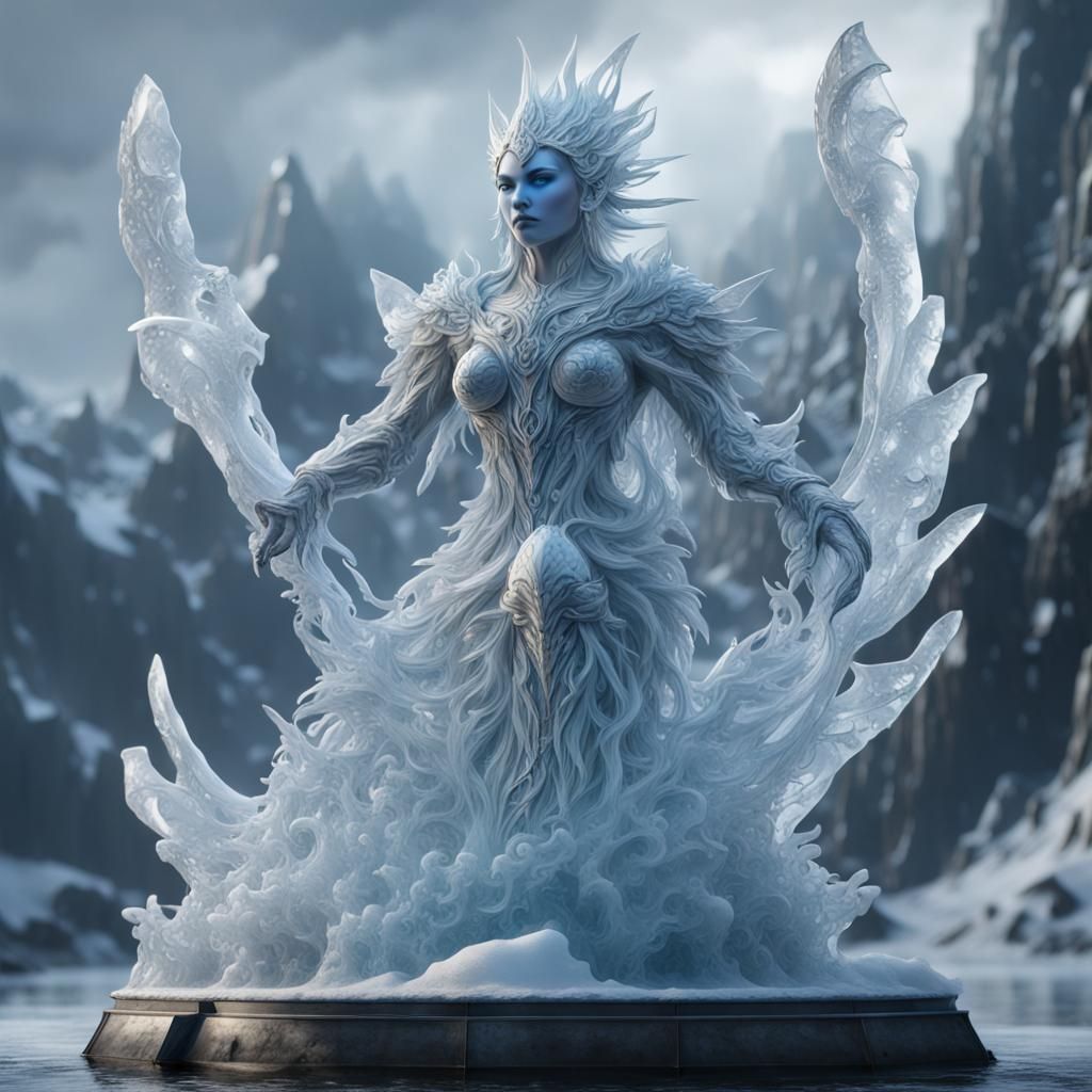 Fantastical Ice Sculpture Concept Art in 8K