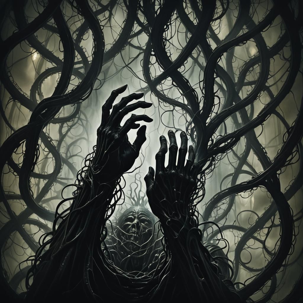 Dark Surreal Entity in Shadows: Eerie Dark Fantasy