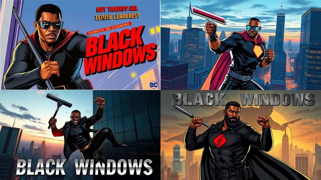 Superhero Window Cleaner Saves the Day in Black Windows