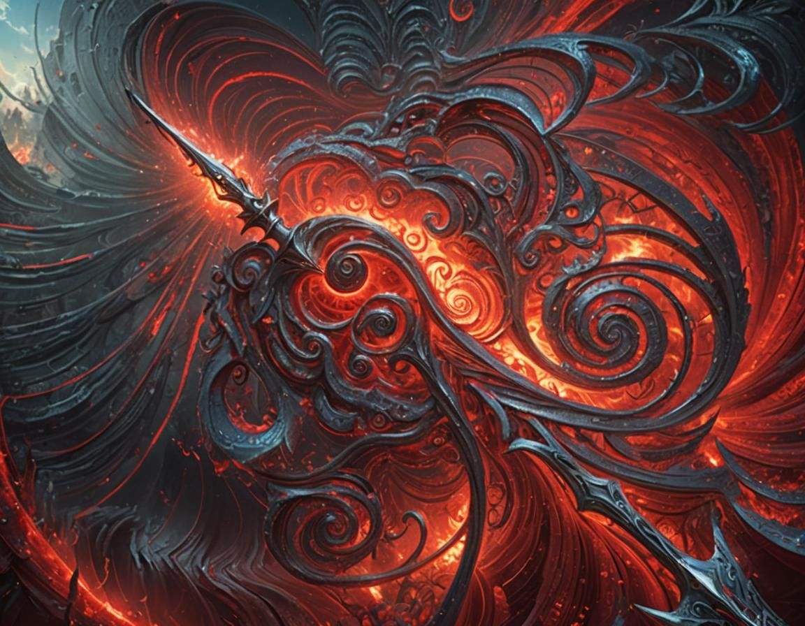 Spear of Destiny Piercing Reality in Detailed Matte Painting