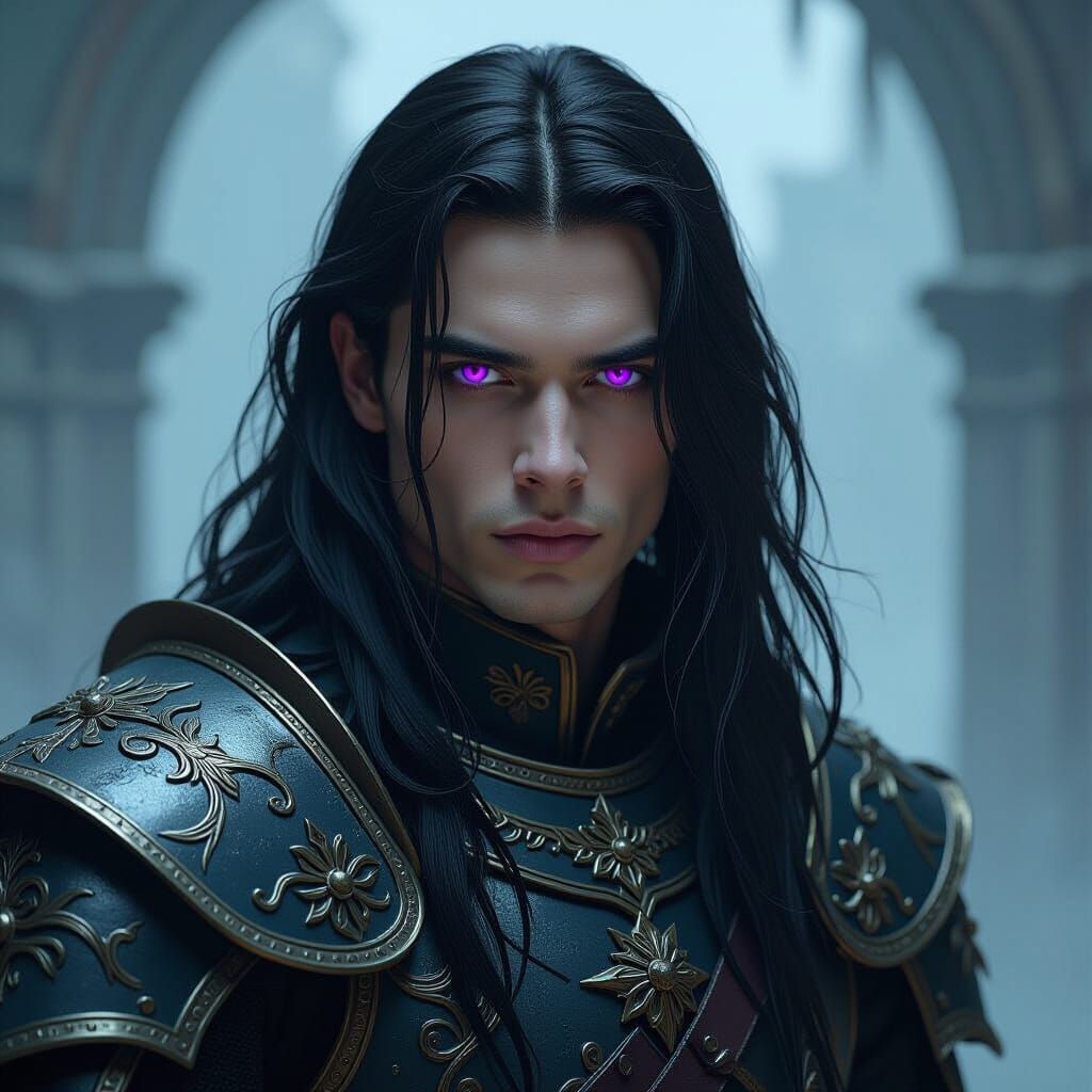 Vampire King Casting Shadows in Dark Armor