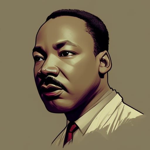 Martin Luther King Portrait in Hyperdetailed Style
