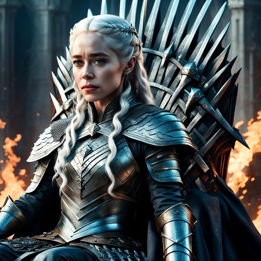 Daenerys Targaryen on the Iron Throne: Digital Matte Paintin...