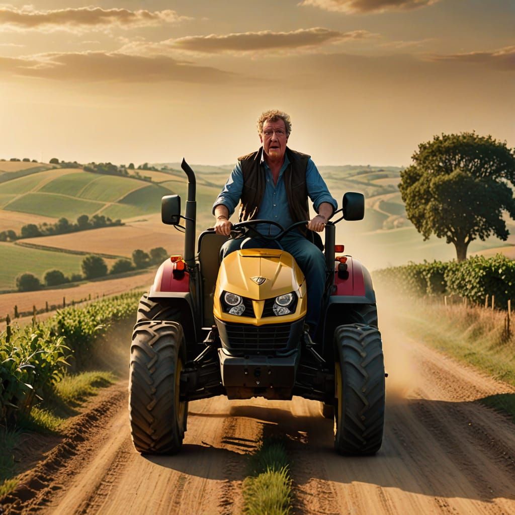Jeremy Clarkson Drives Lamborghini Tractor in Italian Countr...